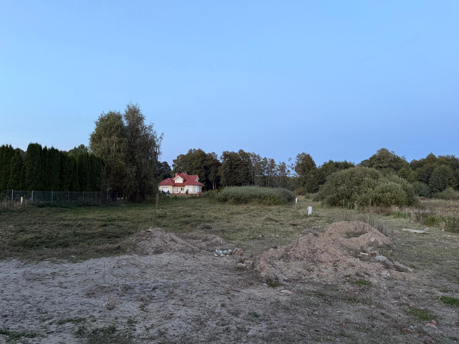 Działka po wykoszeniu i oczyszczeniu